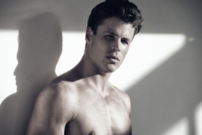 Handsome and moody. Portrait of a handsome young man...