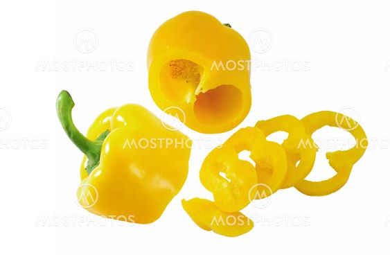 slices of yellow paprika