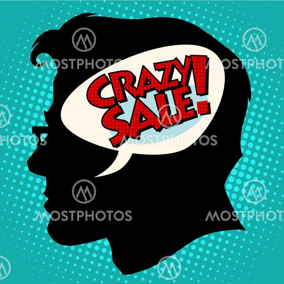 crazy sale thoughts head