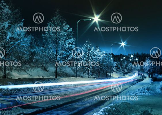 Winter street traffic