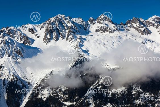Aiguilles du Alpes from the Mer de Glace, Chamonix, Savoie, Rhône-Alpes, France