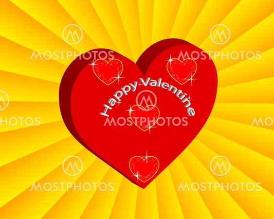 Valentine card with hearts