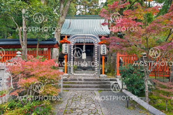 Kyoto, Japan - November 2016: Sekizan Zen-in, Japanese temple in Kyoto during autumn