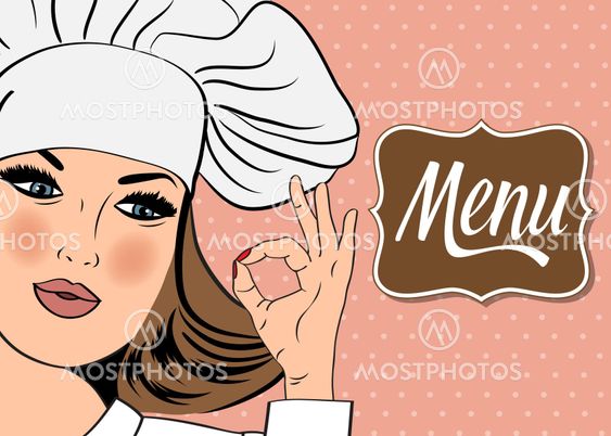 Sexy chef woman in uniform gesturing ok sign with her...