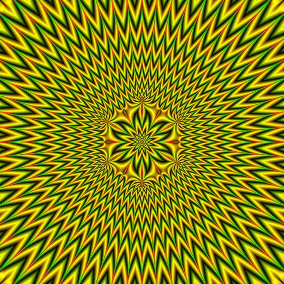 Floral Motif in Green and Yellow