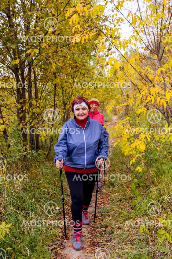 Senior ladies nordic walking