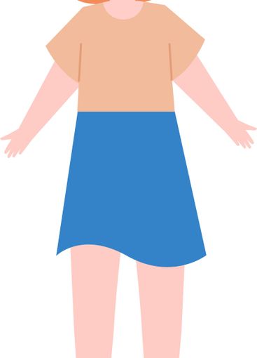 Full length vector illustration of a happy young woman...