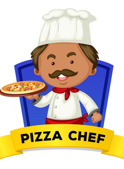 Occupation wordcard with word pizza chef