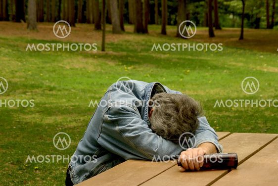drunk man in park