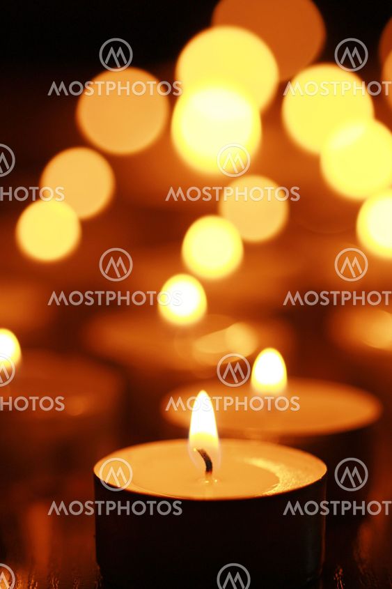 Many burning candles