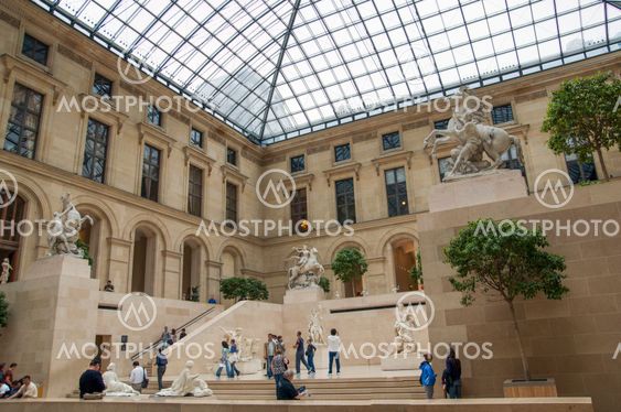 Sculpture hall of the Louvre museum Paris France