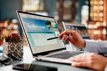 Graphic Designer Working Late At Night