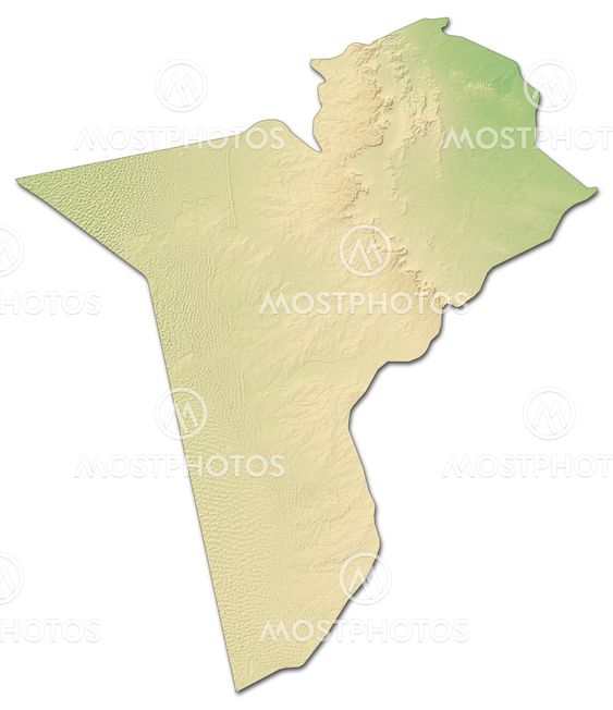 Relief map - Tataouine (Tunisia) - 3D-Rendering
