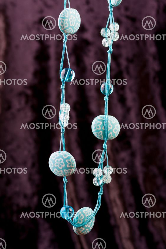 blue beads on a string