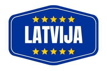 Latvia symbol icon with the European flag	
