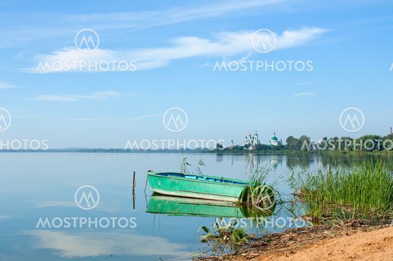 Boat on the lake Nero, Russia