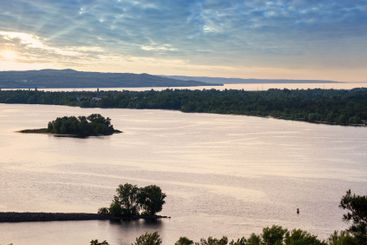 Dnipro river summer evening view from Taras Hill or...