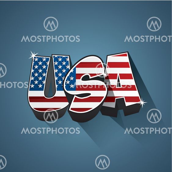 Usa flag text