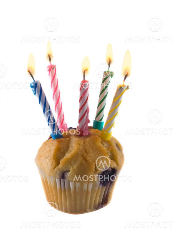 isolated cupcake and candles