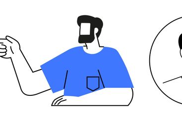 Modern Male Character with Bearded Icons in Clean Design...