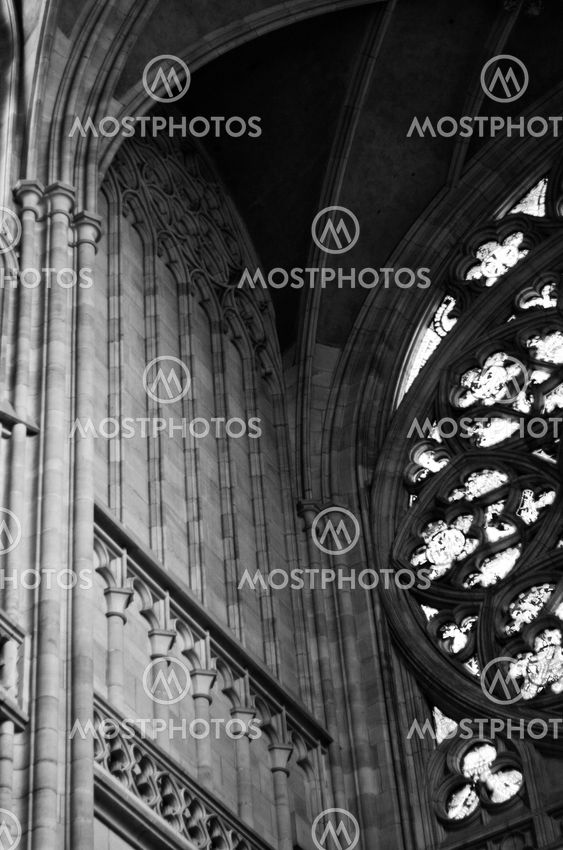 Interior of Saint Vitus's Cathedral in Prague