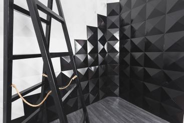 Wooden staircase ladder as the interior decoration