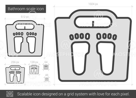Bathroom scale line icon.