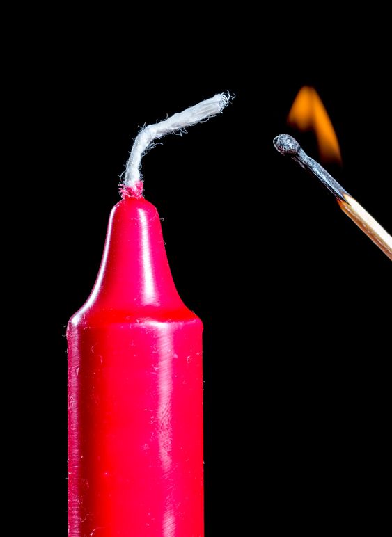 Lighting Red Candle Stick