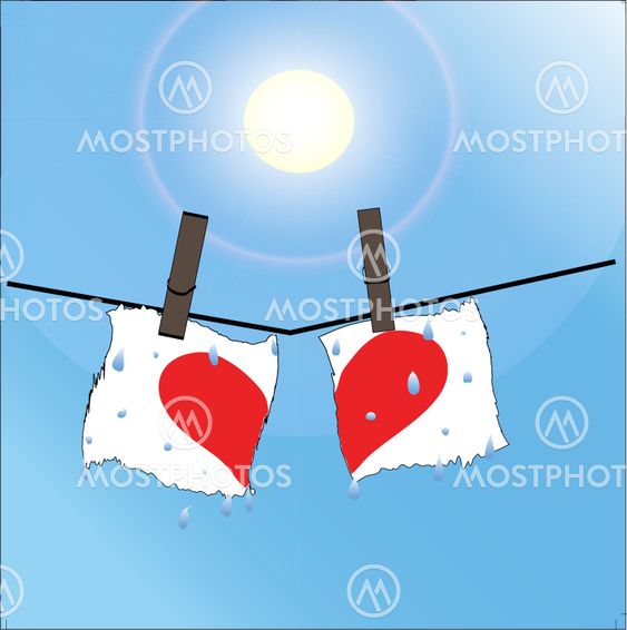 broken heart and is drying in the sun