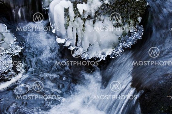 icicles in river
