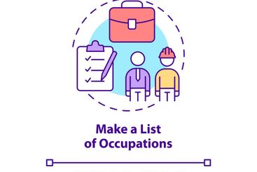 Make list of occupations concept icon