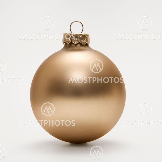 Gold Christmas ornament.