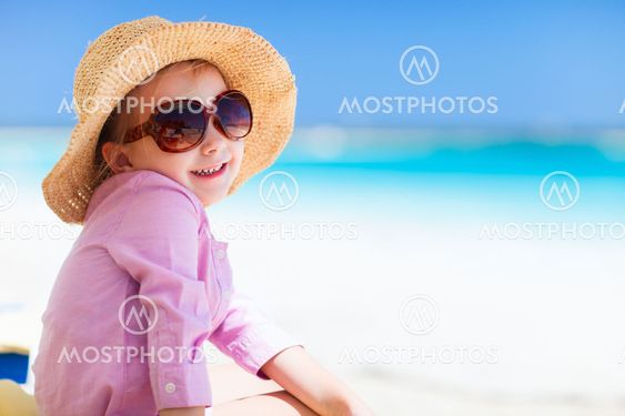 Adorable little girl at beach