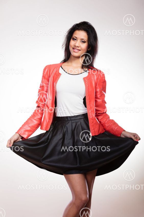 Beauty woman in red jacket