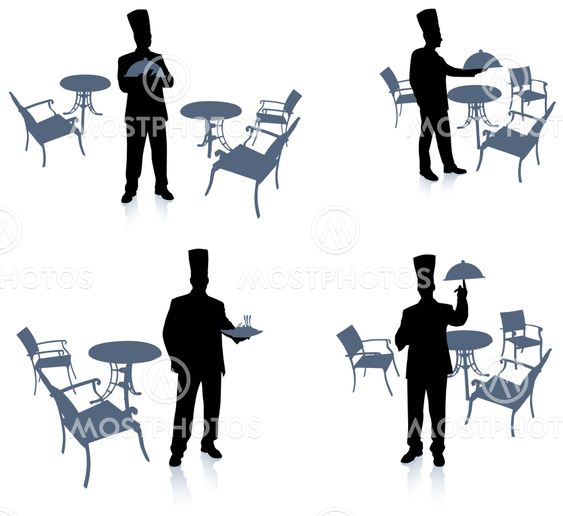 Chef silhouette at cafe
