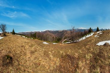 Early spring Carpathian mountains