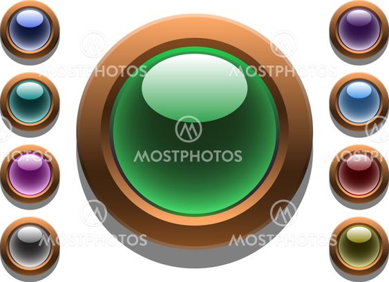 Round framed button.