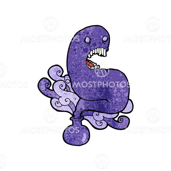 cartoon halloween ghost in bottle