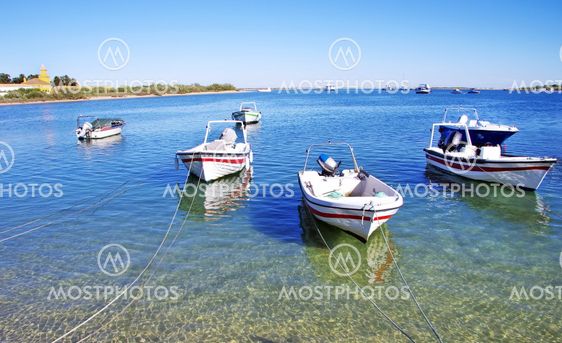 fishing boats at Tavira bay