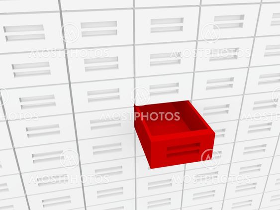 Open drawer / safe deposit.