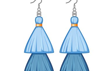 jewelry tassel earrings cartoon vector illustration