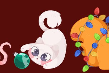 Moody Christmas cats set