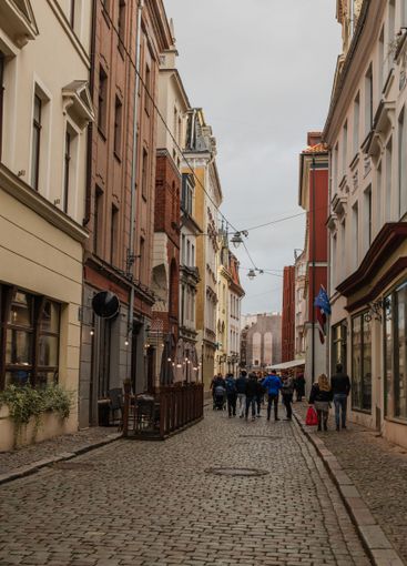 Sunlit European City Square with Historic Architecture