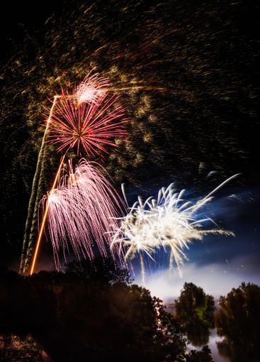 Firework display at a festival