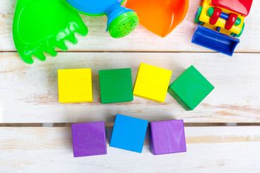 variety of toys and childhood items