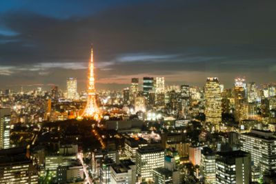 Tokyo city skyline at dusk