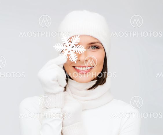 woman with big snowflake