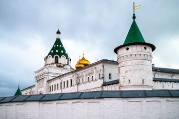 view of Ipatiev Monastery in Kostroma in evening