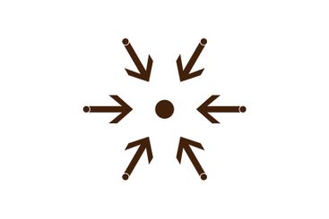 Arrow and point symbolising. Concentration icon , vector...