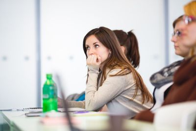 Students in class (color toned image)
